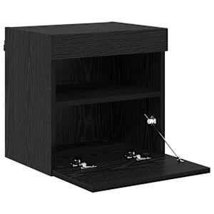 Skříňky na TV zeď s LED 2 pcs Černý dub 40 x 30 x 40 cm - obrázek 8