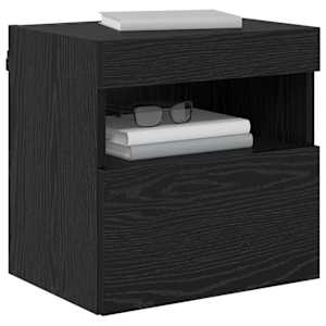 Skříňky na TV zeď s LED 2 pcs Černý dub 40 x 30 x 40 cm - obrázek 3