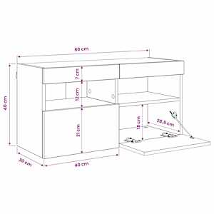 TV wall cabinet Artisanový dub 80 x 30 x 40 cm kompozitní dřevo - obrázek 15