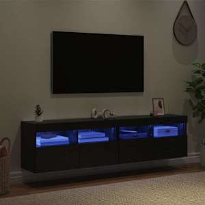 Skříňky na TV zeď s LED 2 pcs Černý dub 80 x 30 x 40 cm - obrázek 5