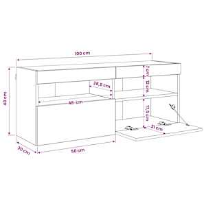 TV wall cabinet Staré dřevo 100 x 30 x 40 cm kompozitní dřevo - obrázek 14