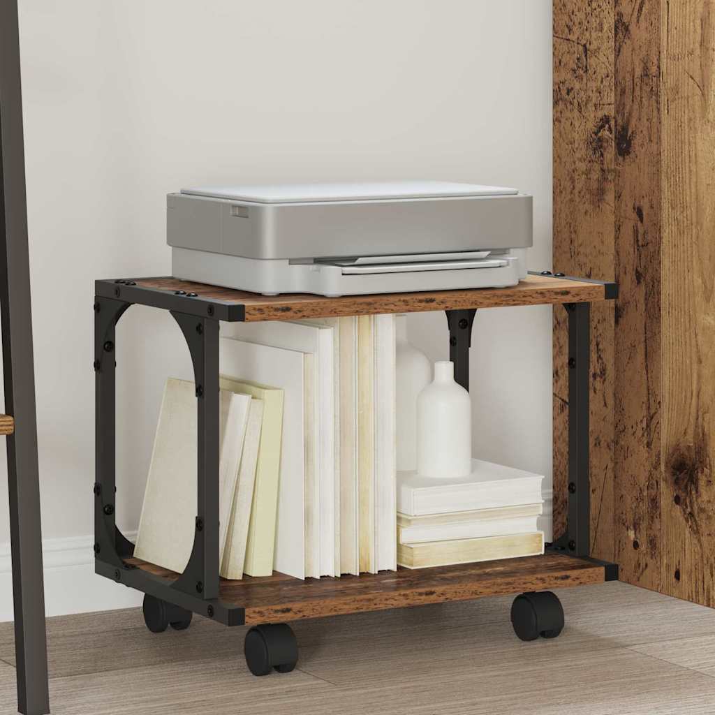 vidaXL Suport pentru imprimantă Lemn Vechi 41 x 28 x 33.5 cm