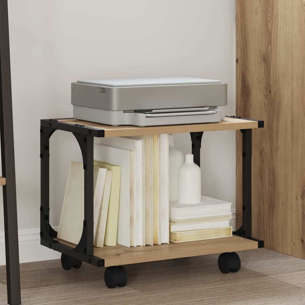 vidaXL Suport pentru imprimantă Stejar Artizanal 41 x 28 x 33.5 cm