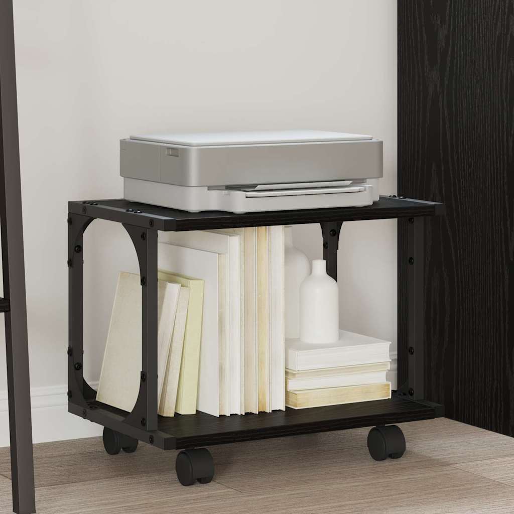 vidaXL Suport pentru imprimantă Stejar Negru 41 x 28 x 33.5 cm