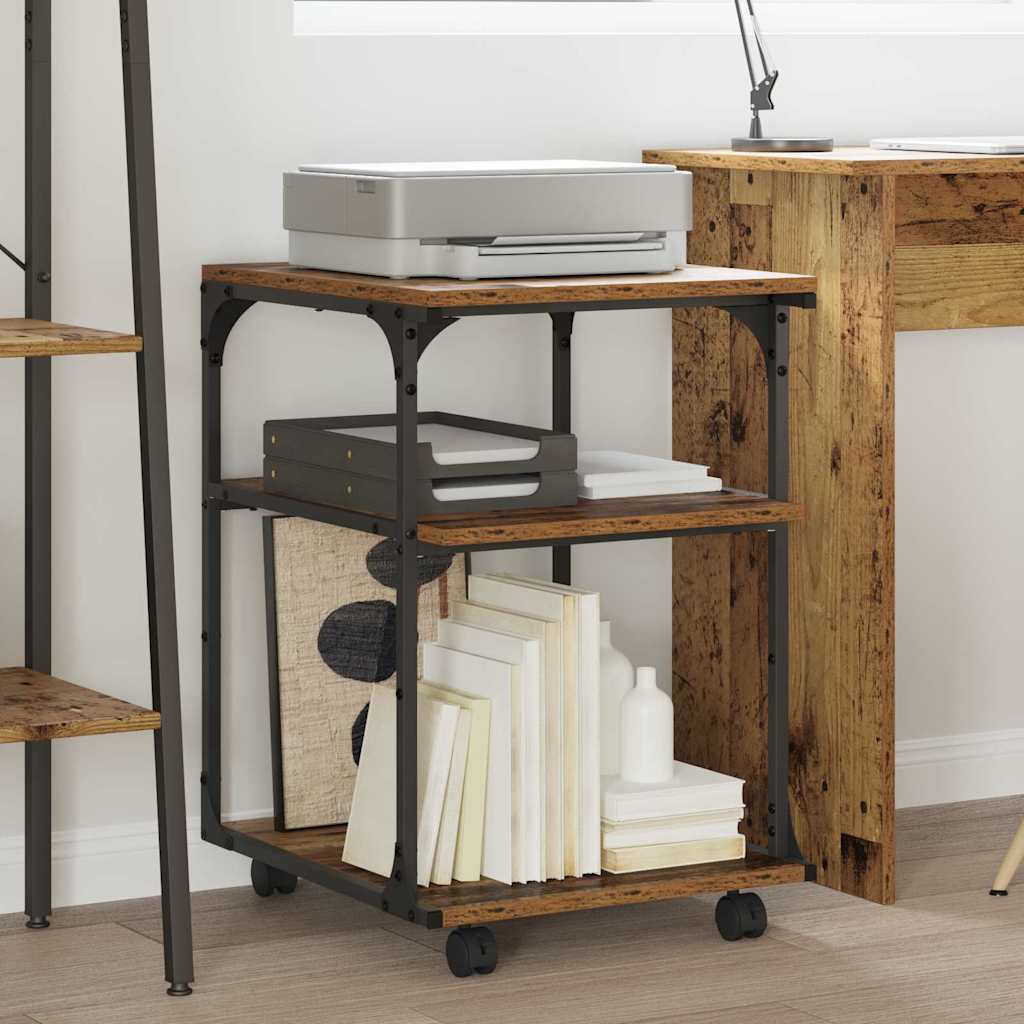 vidaXL Suport pentru imprimantă Lemn Vechi 43 x 48 x 64 cm