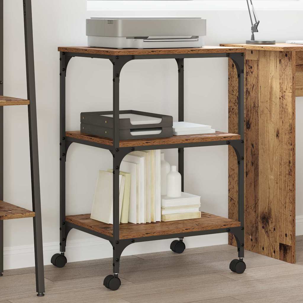 vidaXL Suport pentru imprimantă Lemn Vechi 50 x 41 x 75 cm