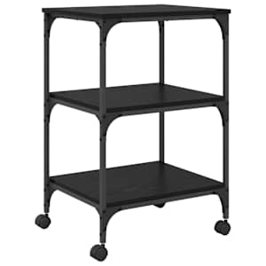 vidaXL Printeri alus Must tamm 50 x 41 x 75 cm Tehispuit