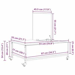 Konferenční stolek Černý dub 91 x 55 x 32 cm kompozitní dřevo - obrázek 13