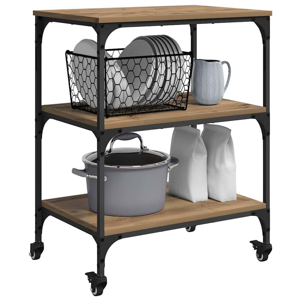 Καρότσι Κουζίνας Artisan Oak 60 x 41 x 76 εκ. - Image 3