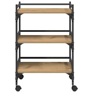 Kuchyňský vozík Artisanový dub 50 x 35 x 75.5 cm - obrázek 6