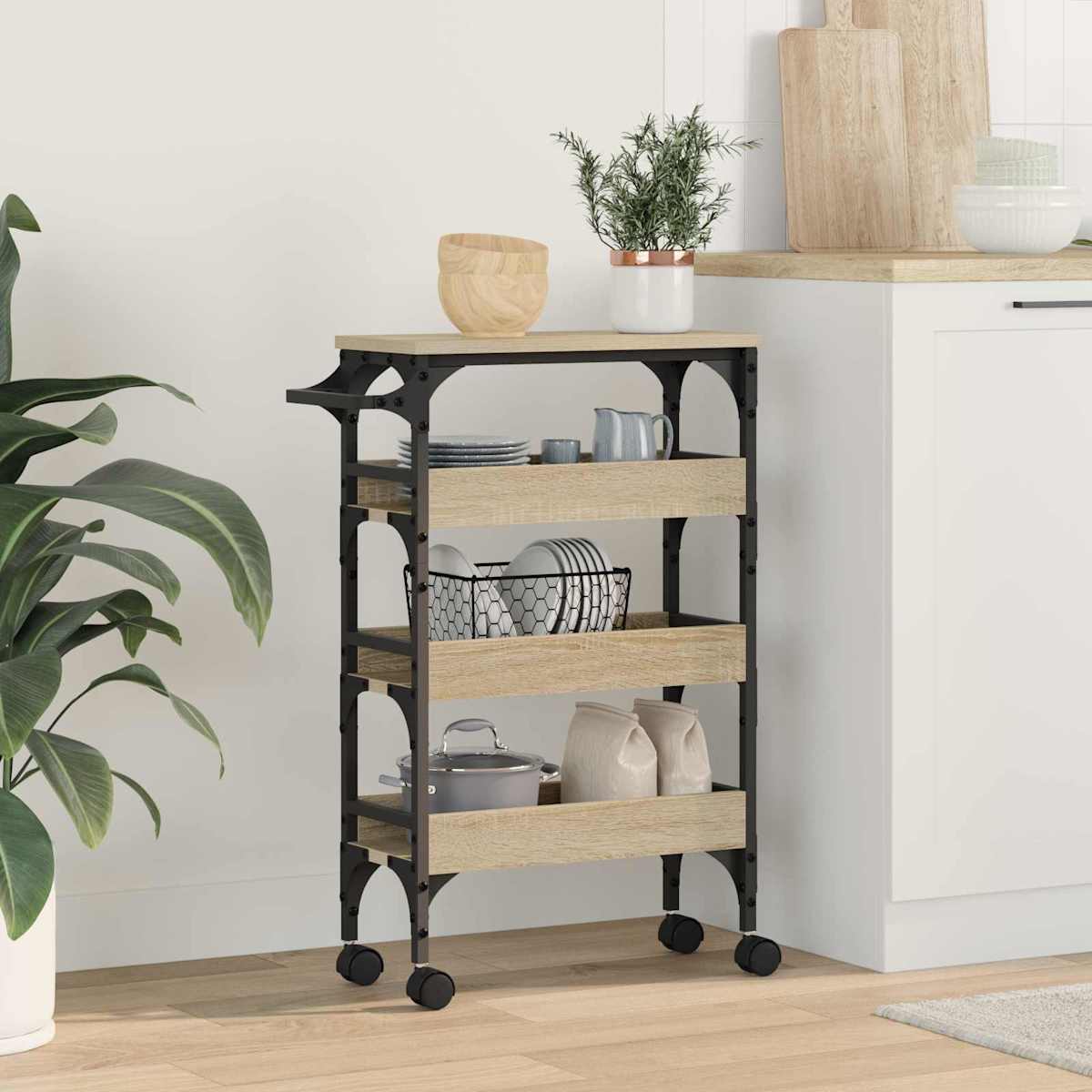 Køkkenvogn Sonoma eg 53 x 20 x 76 cm Konstrueret træ