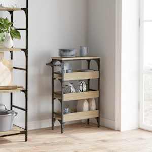 Kuchyňský vozík Sonoma dub 53 x 20 x 76 cm kompozitní dřevo - obrázek 4