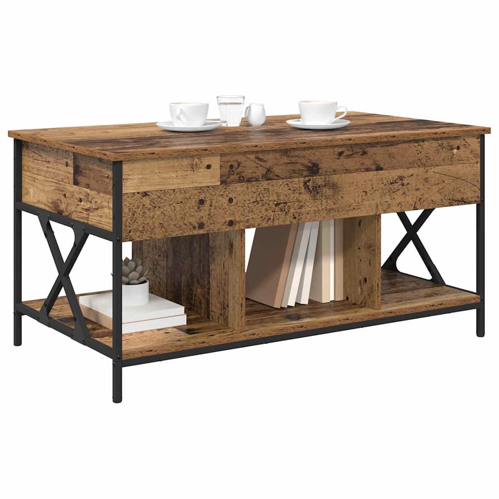 vidaXL Salontafel Oud hout 100 x 55 x 50 cm Bewerkt hout