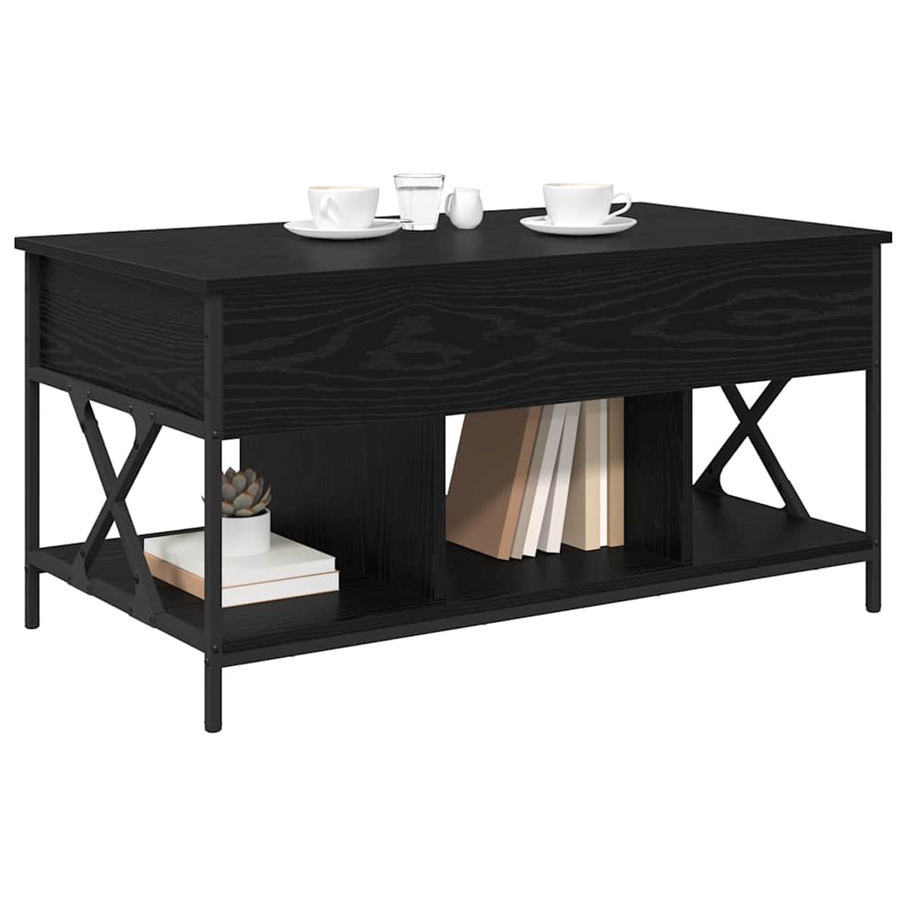 vidaXL Salontafel Zwart eiken 100 x 55 x 50 cm Bewerkt hout