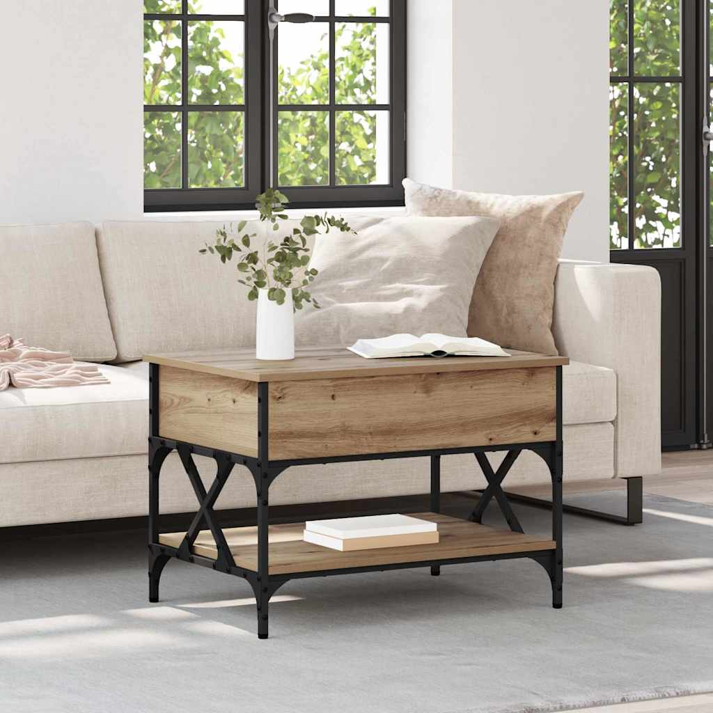 Mese - Masă de cafea Stejar Artizanal 70x50x50cm Lemn compozit