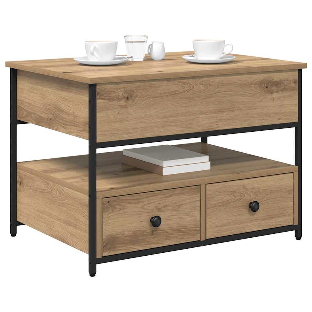 vidaXL Koffietafel artisanaal eikenkleurig 70x50x50cm Geengineerd hout