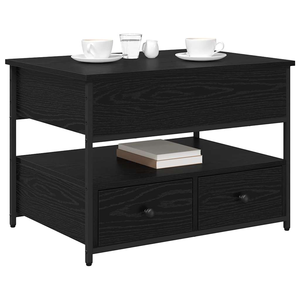 vidaXL Koffietafel met lade Zwart eiken 70x50x50cm Geengineerd hout
