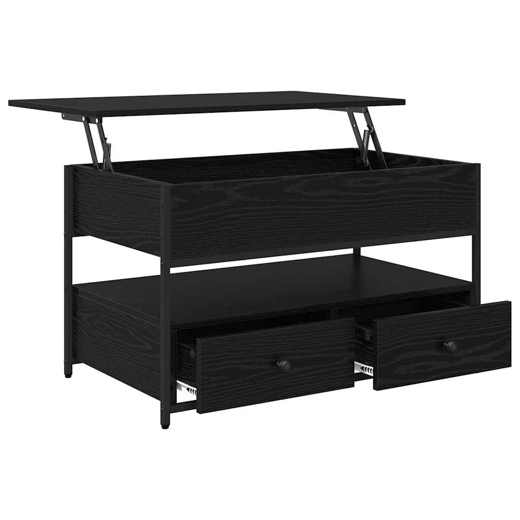 Τραπεζάκι σαλονιού με συρτάρι Μαύρη Οξυά 85 x 50 x 50 εκ. - Image 5