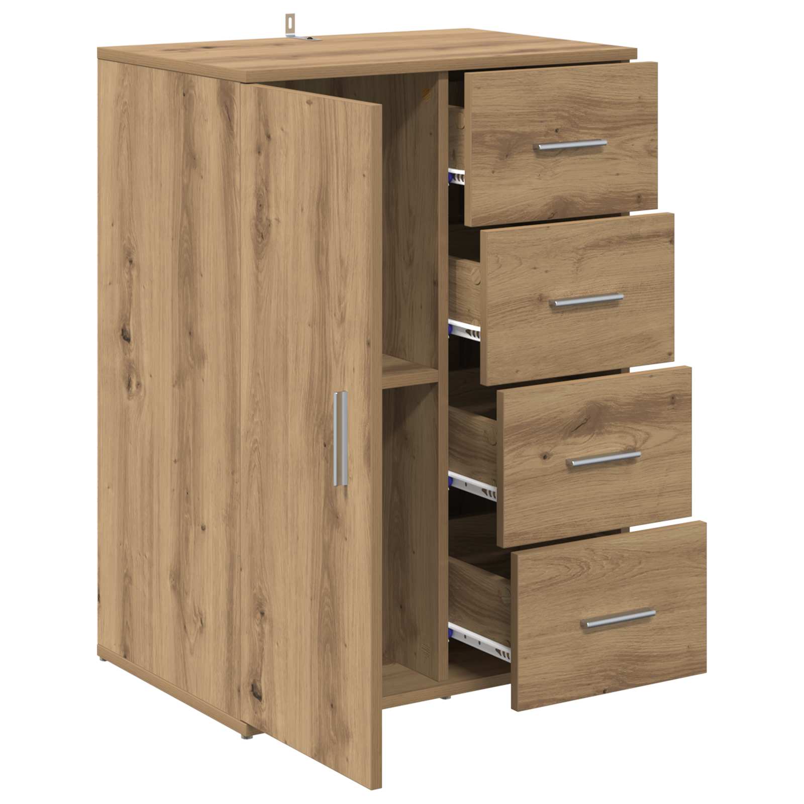 Strani šal Umetni hrast 59 x 39 x 80 cm Konstruiran les - slika 5