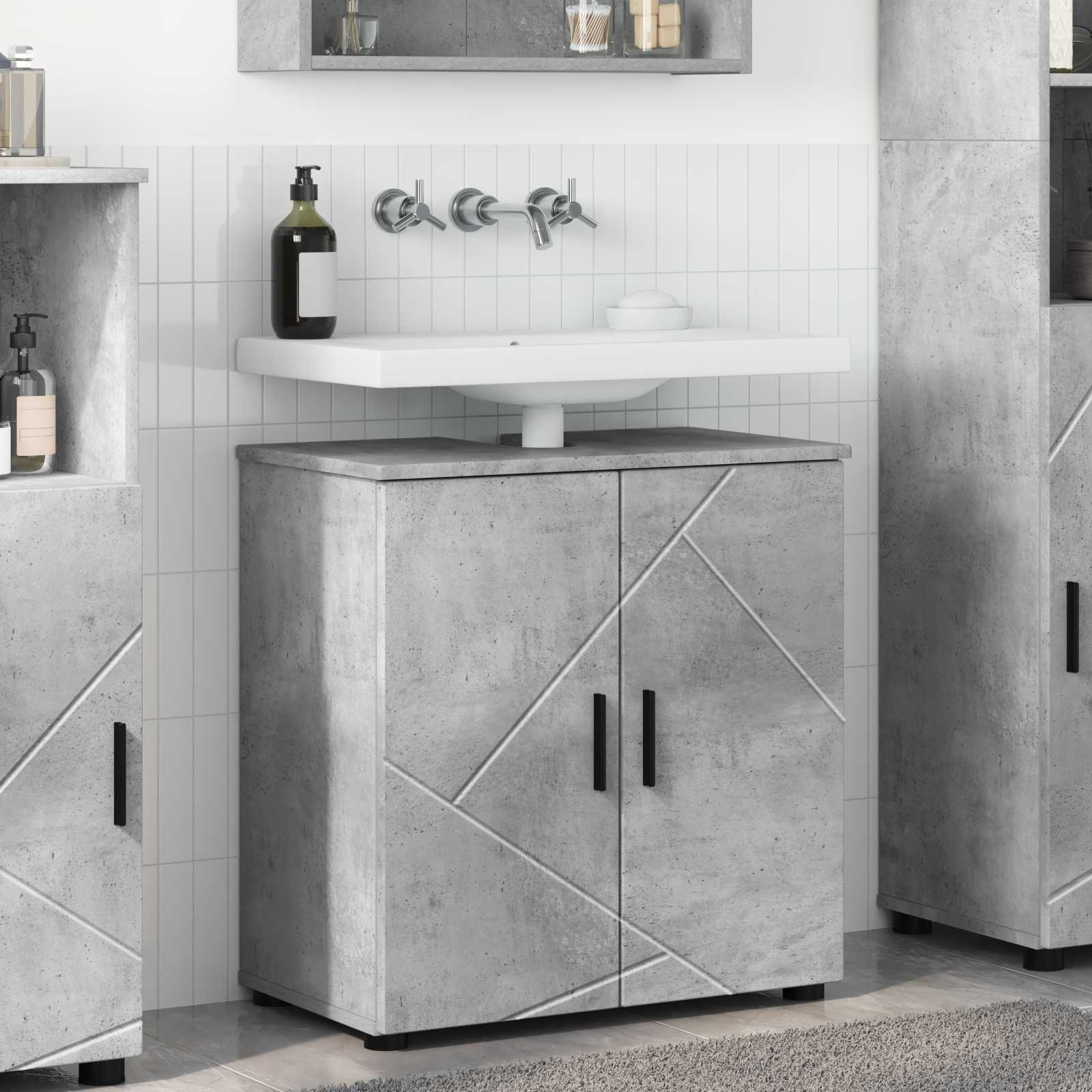 vidaXL Badrumsskåp Betonggrå 61 x 35 x 64 cm Konstruerat trä & Metall