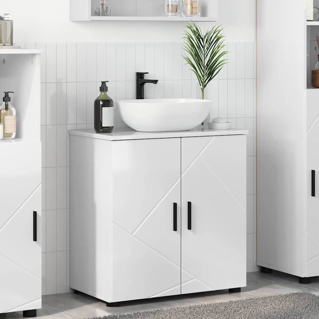 vidaXL Dulap de Baie Alb foarte lucios 61 x 35 x 64 cm Lemn compozit