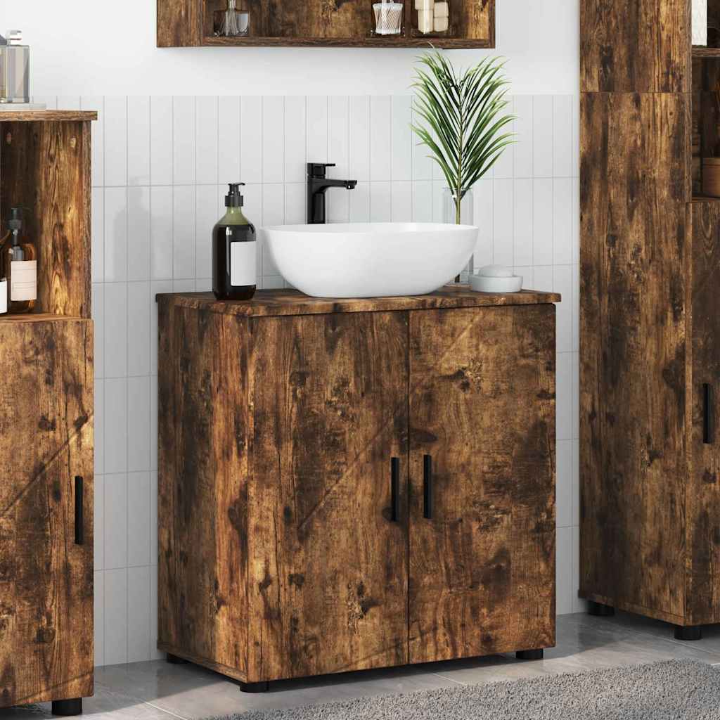 vidaXL Dulap de Baie Stejar afumat 61 x 35 x 64 cm Lemn compozit