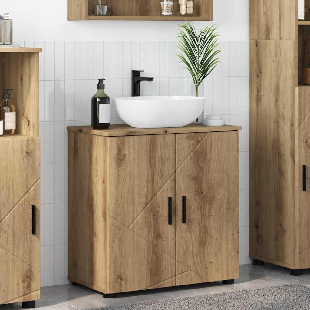 vidaXL Dulap de Baie stejar artizanal 61 x 35 x 64 cm Lemn compozit