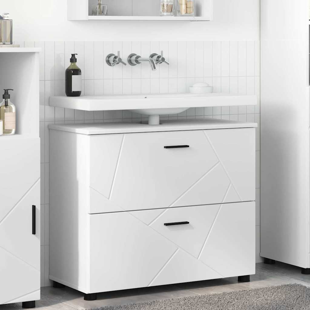 vidaXL Dulap de Baie cu sertar Alb 76.5 x 35 x 64 cm Lemn compozit