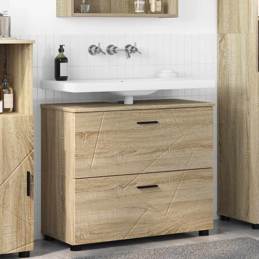 vidaXL Dulap de Baie Stejar sonoma 76.5 x 35 x 64 cm Lemn compozit