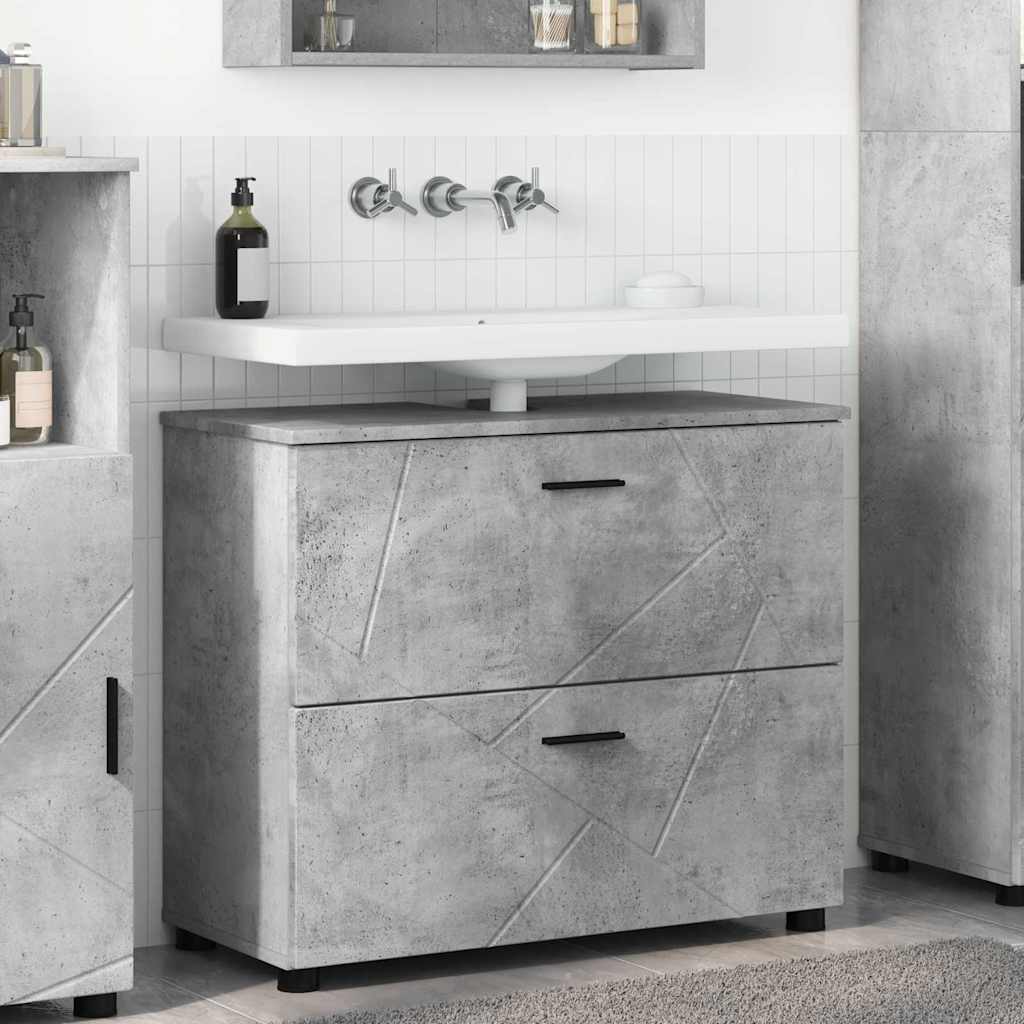 vidaXL Dulap de Baie Gri beton 76.5 x 35 x 64 cm Lemn compozit