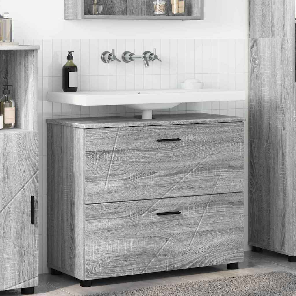 vidaXL Dulap de Baie sonoma gri 76.5 x 35 x 64 cm Lemn compozit