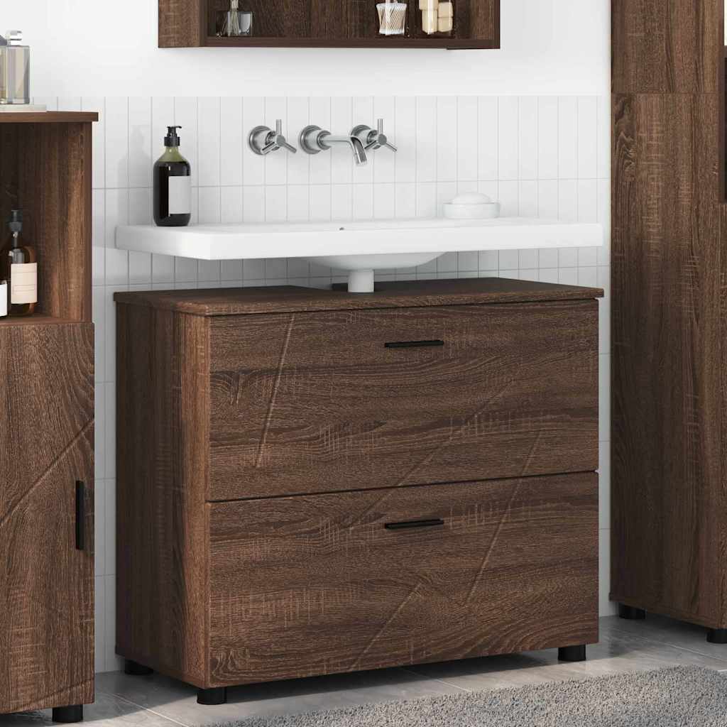 vidaXL Dulap de Baie Stejar brun 76.5 x 35 x 64 cm Lemn compozit