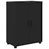 vidaXL Vannitoa kapp uksega Must 60 x 35 x 80 cm Tehispuit & Metall