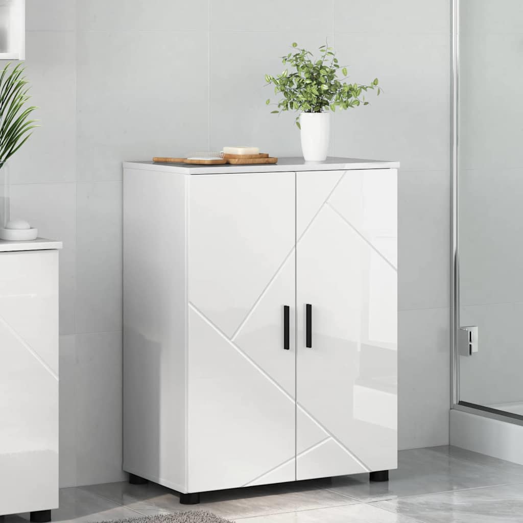 vidaXL Dulap de Baie Alb foarte lucios 60 x 35 x 80 cm Lemn compozit