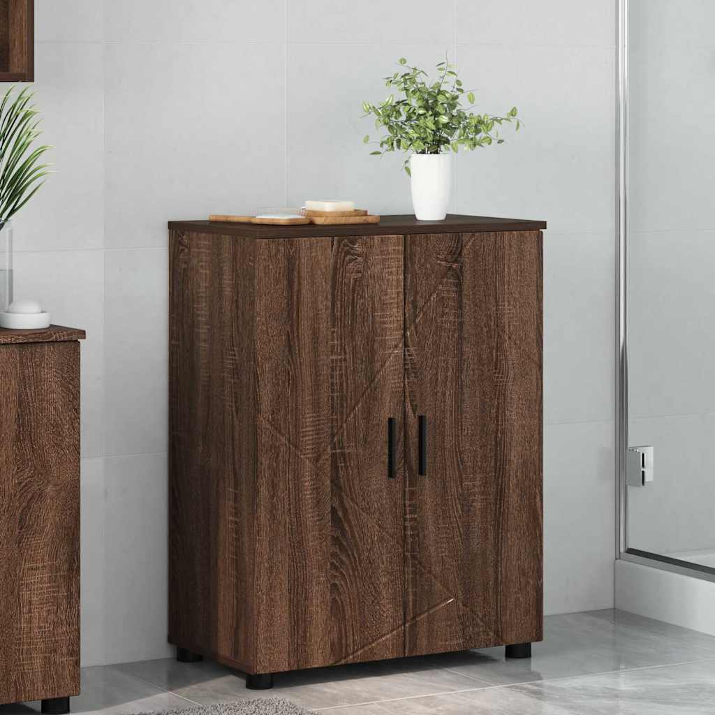 vidaXL Dulap de Baie cu raft Stejar brun 60 x 35 x 80 cm Lemn compozit