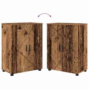 Koupelnová skříň s úložištěm Staré dřevo 60 x 35 x 80 cm - obrázek 12