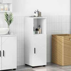 Kopalniška omarica s shranjevanjem z vrati Bela 30 x 35 x 95 cm