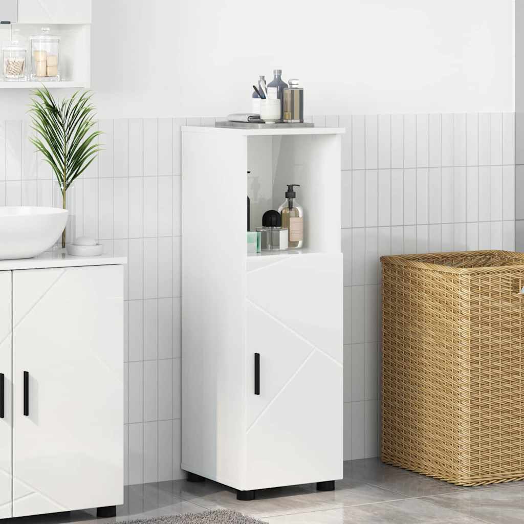 vidaXL Dulap de Baie Alb foarte lucios 30 x 35 x 95 cm Lemn compozit