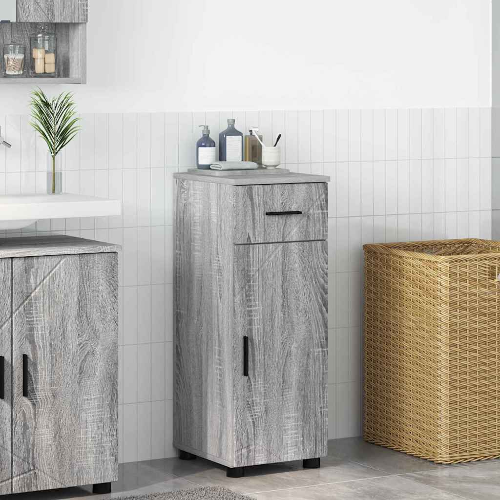 vidaXL Dulap de Baie cu ușă sonoma gri 30 x 35 x 80 cm Lemn compozit