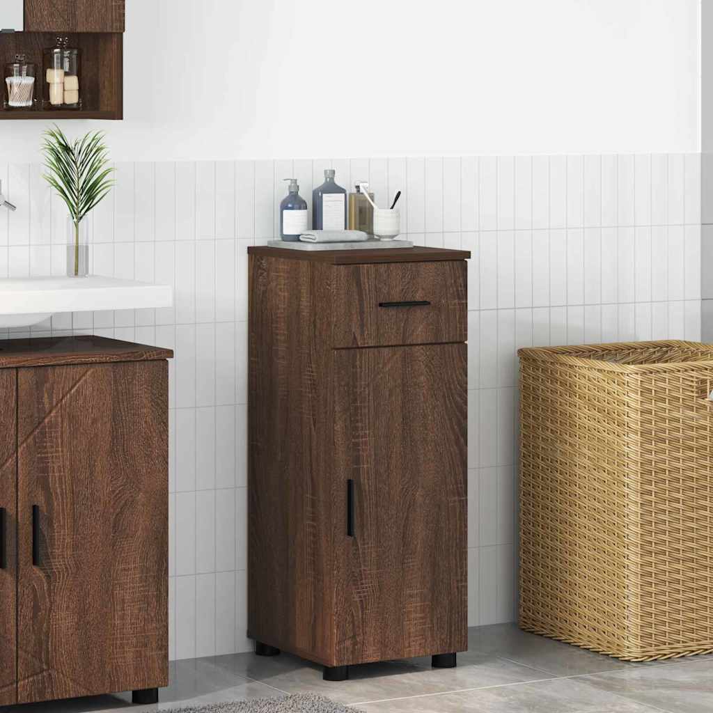 vidaXL Dulap de Baie cu ușă Stejar brun 30 x 35 x 80 cm Lemn compozit