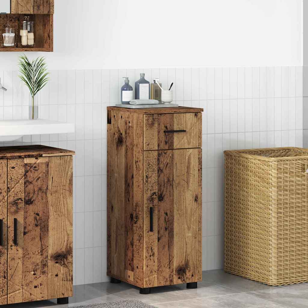 vidaXL Dulap de Baie cu ușă Lemn vechi 30 x 35 x 80 cm Lemn compozit