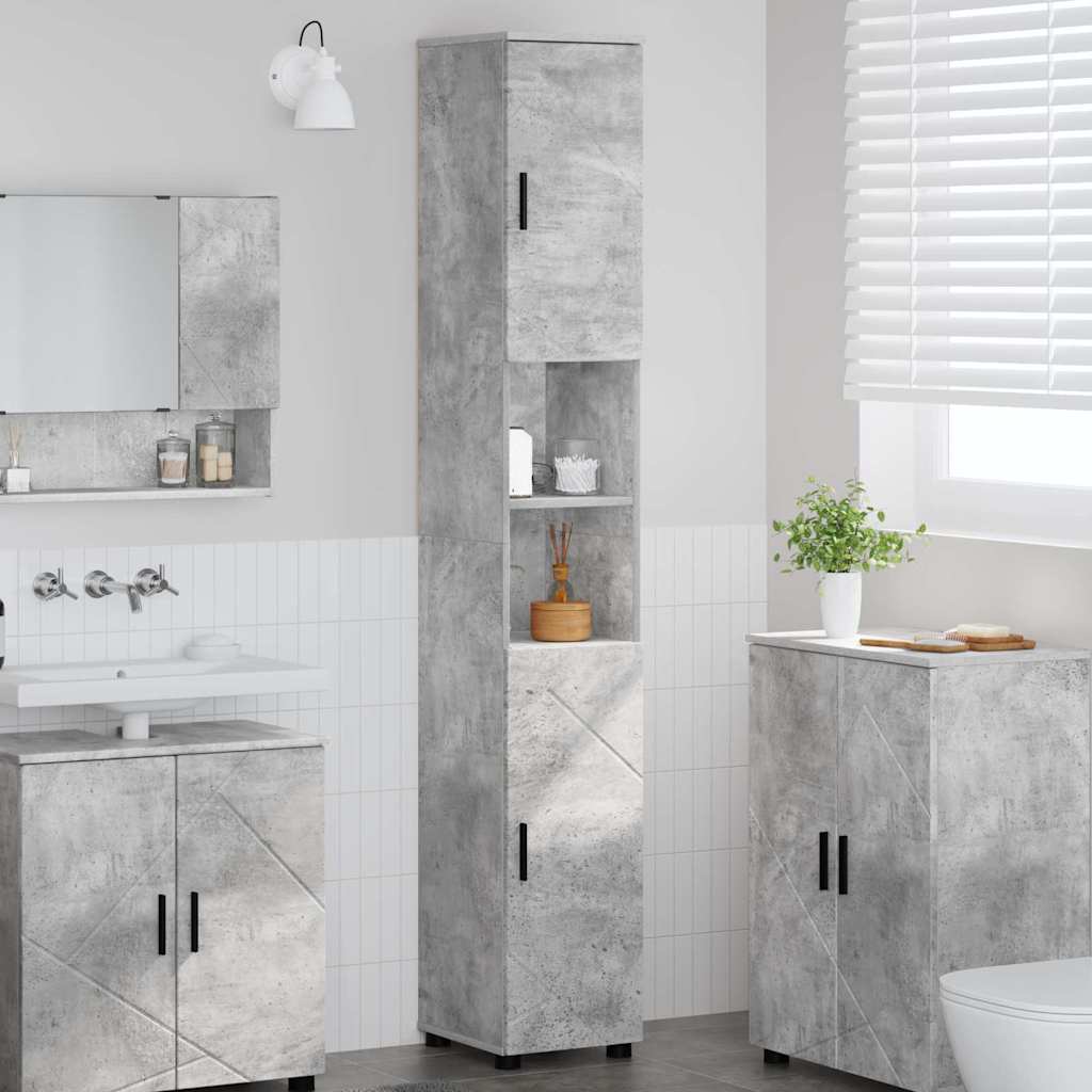 vidaXL Dulap de baie înalt Gri beton 30 x 35 x 192 cm Lemn compozit