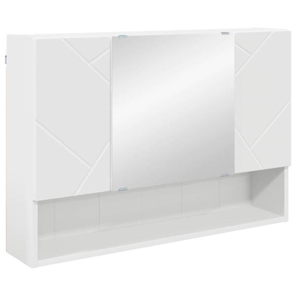 vidaXL Peeglikapp Valge 80 x 17 x 55 cm Tehispuit