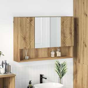 Ogledalna omara Umetni hrast 80 x 17 x 55 cm Konstruiran les