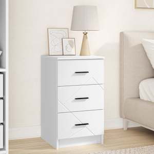 Nočna omarica s predalom Bela 38 x 38 x 66 cm Konstruiran les