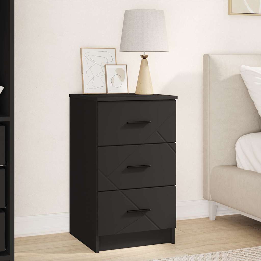 vidaXL Dulap de noapte cu sertar Negru 38 x 38 x 66 cm Lemn compozit