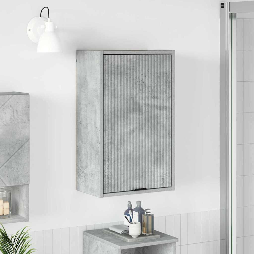 vidaXL Dulap de Baie cu ușă Gri beton 39 x 23.5 x 65 cm Lemn compozit