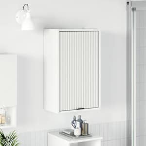 Kopalniška omarica z vrati Visok sijaj bela 39 x 23,5 x 65 cm