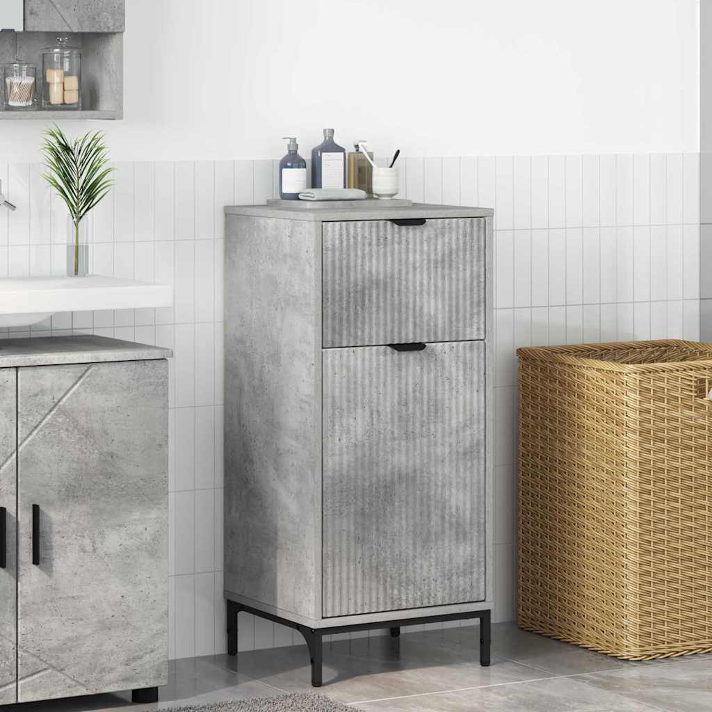 vidaXL Dulap de Baie cu ușă Gri beton 39.5 x 36 x 88 cm Lemn compozit