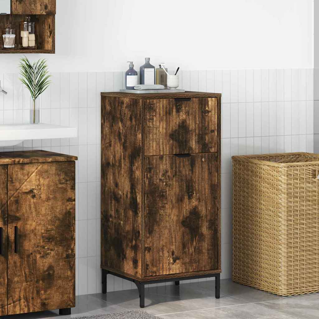 vidaXL Dulap de Baie Stejar afumat 39.5 x 36 x 88 cm Lemn compozit